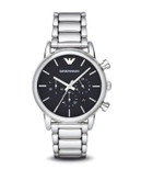 Emporio Armani Mens Stainless Steel Chronograph Watch AR1853 - SILVER
