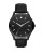 Armani Exchange Analog Hampton Leather-Strap Watch - BLACK