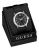 Guess Stainless Steel Leather Strap Watch - BLACK