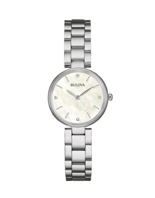 Bulova Diamond and Mother-of-Pearl Stainless Steel Watch - SILVER