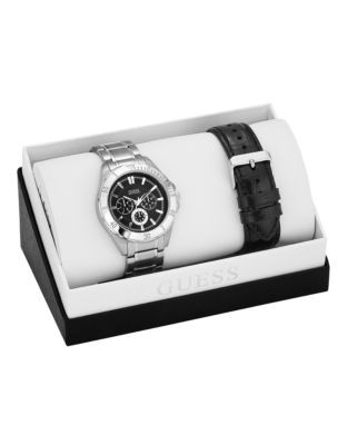 Guess Chronograph Stainless Steel Bracelet Watch - SILVER