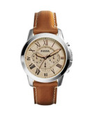 Fossil Grant Chronograph Stainless Steel Watch - BROWN