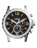 Fossil Nate Chronograph Rose Goldtone Stainless Steel Watch Case - SILVER