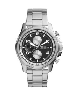 Fossil Dean Stainless Steel Chronograph Watch - SILVER