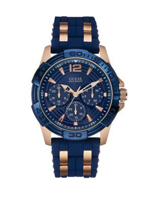 Guess Mens Multifunction Silicone Watch W0266G4 - BLUE
