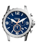 Fossil Nate Chronograph Stainless Steel Watch Case - BLUE