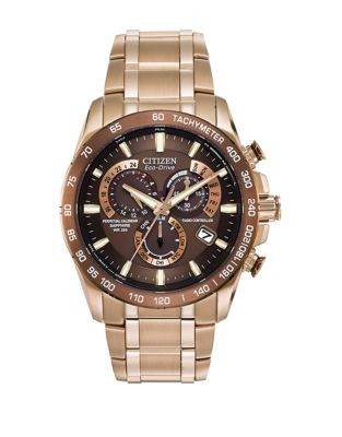 Citizen Chrono A-T Stainless Steel Bracelet Watch - BROWN