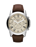 Fossil Q Grant Chronograph Stainless Steel Smart Watch - BROWN