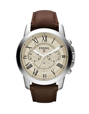 Fossil Q Grant Chronograph Stainless Steel Smart Watch - BROWN