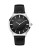 Guess Stainless Steel Croc-Embossed Leather Strap Watch - BLACK