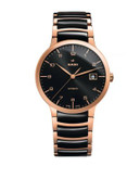 Rado Mens Automatic Centrix R30953152 Watch - BLACK/ROSE GOLD