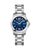 Longines Conquest Stainless Steel Water-Resistant Analog Watch - BLUE/SILVER