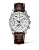 Longines Leather Strap Chronograph Watch - BROWN