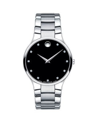 Movado Serio Diamond & Stainless Steel Bracelet Watch - SILVER
