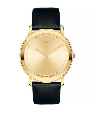 Movado Analog Sapphire Goldtone Watch - GOLD