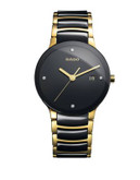 Rado Mens Quartz Centrix R30929712 Watch - BLACK/GOLD