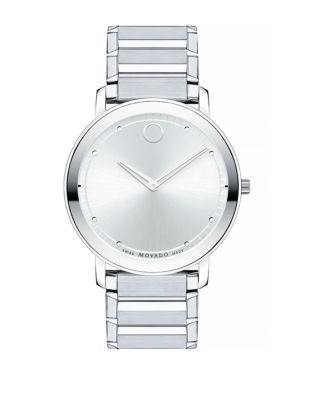 Movado Saphr Stainless Steel Analog Watch - SILVER