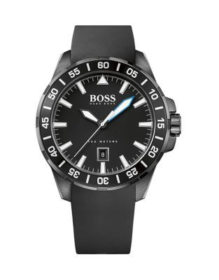 Boss Analog Deep Ocean Watch with Silicone Band - BLACK