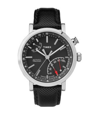 Timex Metropolitan Plus Activity Tracker Leather Watch - BLACK