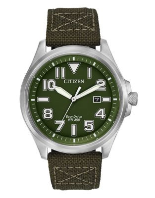 Citizen Mens Military Watch with Green Nylon Strap - GREEN