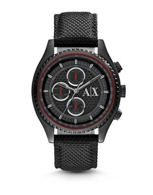 Armani Exchange Mens Chronograph Driver Two/Redline AX1610 Watch - BLACK