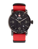 Swiss Military Grosgrain Large Numeral Watch - RED