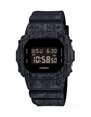 Casio Digital G-Shock Slash Pattern Watch - BLACK