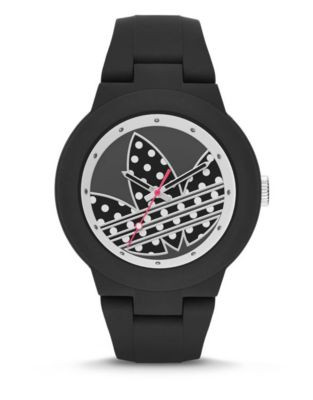 Adidas Aberdeen Polka Dot Silicone Watch - BLACK