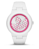 Adidas Aberdeen Polka Dot Silicone Watch - WHITE