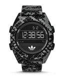 Adidas Snakeskin Silicone Strap Digital Watch - BLACK