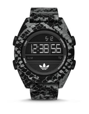 Adidas Snakeskin Silicone Strap Digital Watch - BLACK