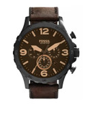 Fossil Mens Nate Oversized Chronograph JR1487 - BROWN