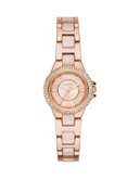 Michael Kors Rose Gold Tone Petite Camille Watch with Blush Acetate Center Links MK4292 - ROSE GOLD