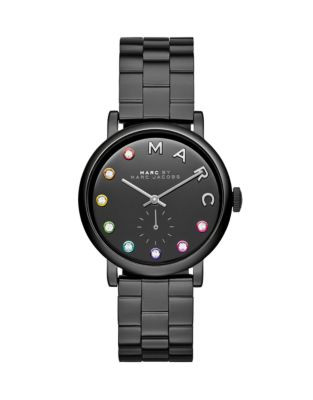 Marc By Marc Jacobs Baker Dexter Rainbow Glitz Black Bracelet Watch - BLACK