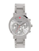 Kate Spade New York Gramercy Stainless Steel Chronograph Watch - SILVER