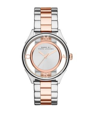 Marc By Marc Jacobs Tether Skeleton Two-tone Rose Gold and Silver Bracelet Watch - TWO TONE