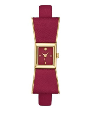 Kate Spade New York Kenmare Red Bow Leather Watch - RED