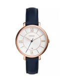 Fossil Jacqueline Leather Analog Watch - BLUE