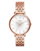 Fossil Etched Rose Goldtone Stainless Steel Link Watch - ROSE GOLD