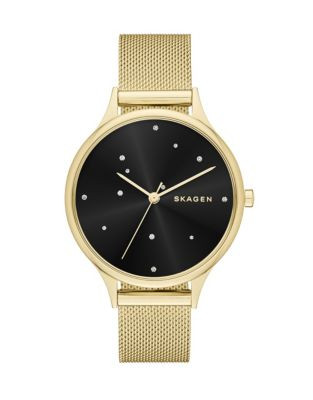 Skagen Denmark Constellation Crystal Stainless Steel Mesh Watch - GOLD