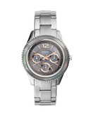 Fossil Two-Tone Stainless Steel Acetate Multifunction Watch - SILVER