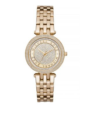 Michael Kors Mini Darci Pavé Dial Goldtone Stainless Steel Bracelet Watch - GOLD