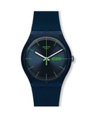 Swatch Blue Rebel Silicone Strap Watch - BLUE