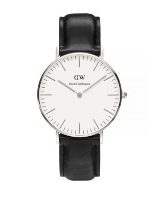 Daniel Wellington Classic Sheffield 36mm Leather Watch - BLACK