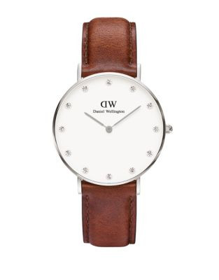 Daniel Wellington Classy Lady St.Mawes Leather Watch - BROWN