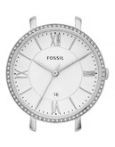 Fossil Silvertone Pave Bar Watch Case - SILVER