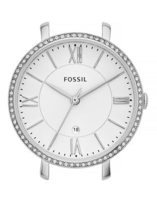Fossil Silvertone Pave Bar Watch Case - SILVER