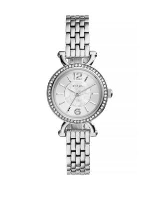 Fossil Georgia Crystal Stainless Steel Bracelet Watch - SILVER