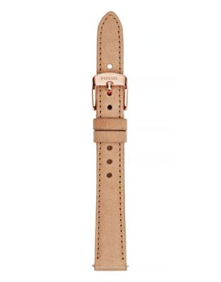 Fossil Light Brown Slim Leather Watch Strap - BROWN