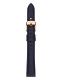 Fossil Navy Slim Leather Watch Strap - BLUE